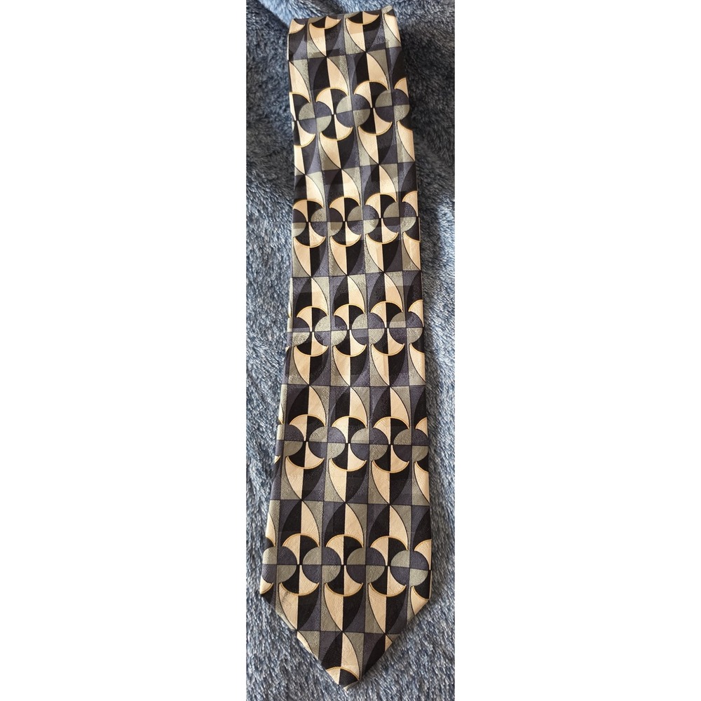 Ziggurat Silk Tie Multicolor Geometric Formal Classic Necktie Men USA Made